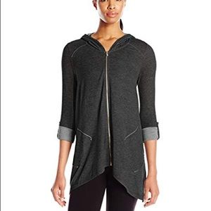 Calvin Klein SharkBite Long Sleeve Zip Gray Hooded Light Sweater